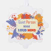Quiet Person With Loud Mind blue yellow オーナメントカード (正面)