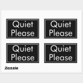 Quiet Please Label in Rectangular Bold Format 長方形シール (シート)
