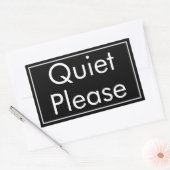 Quiet Please Label in Rectangular Bold Format 長方形シール (封筒)