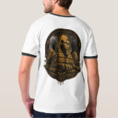 Quiet Power | エジプトのグレートスフィンクスのデザイン Tシャツ (裏面)