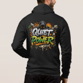 Quiet Power Graffiti Street Art Design パーカ (裏面)