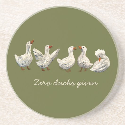 Quiet Quack: White Duck Starry Night Goose コースター (正面)