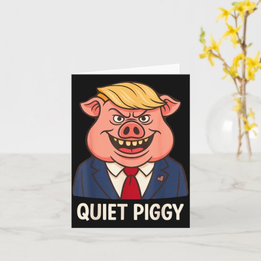 Quiet, Quiet Ggy Funny Sarcastic Litical G Cartoon カード (黄色い花)