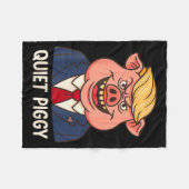 Quiet, Quiet Ggy Funny Sarcastic Litical G Cartoon フリースブランケット (正面(横))