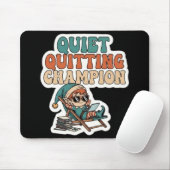 Quiet Quitting Elf Funny Office Humor Dark Mode  マウスパッド (マウス)