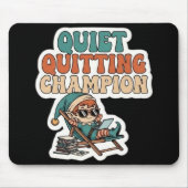 Quiet Quitting Elf Funny Office Humor Dark Mode  マウスパッド (正面)