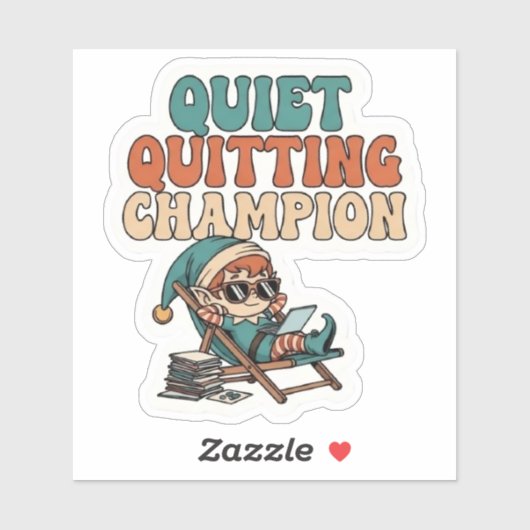 Quiet Quitting Elf Funny Office Humor Vinyl シール (シート)