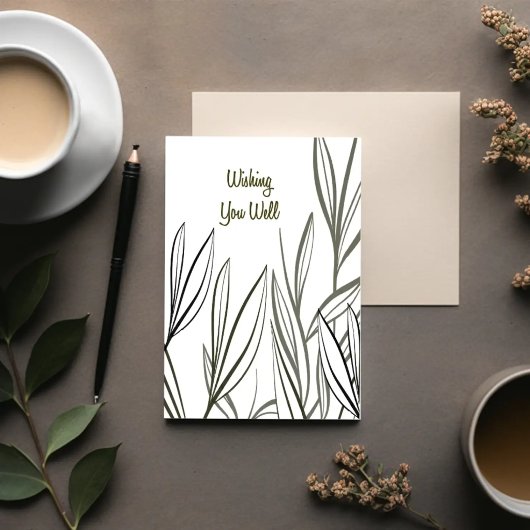 Quiet Reeds — Minimal Get Well Card カード