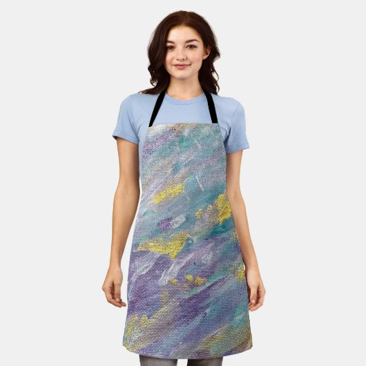 Quiet Reign Modern Art エプロン (着用した状態)