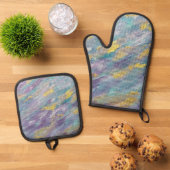 Quiet Reign Modern Art 鍋つかみ&鍋敷きセット (トップダウン)