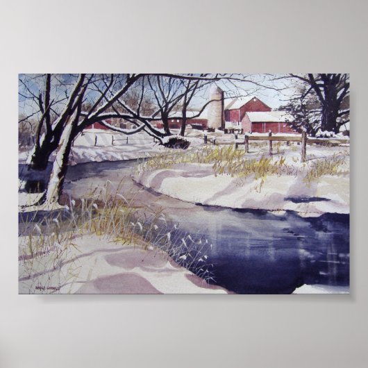 Quiet stream during winter- poster ポスター (正面)