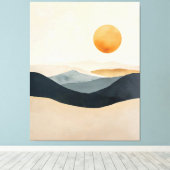 Quiet Sun Over Layered Horizons キャンバスプリント (インサイチュ (ウッドフロア))