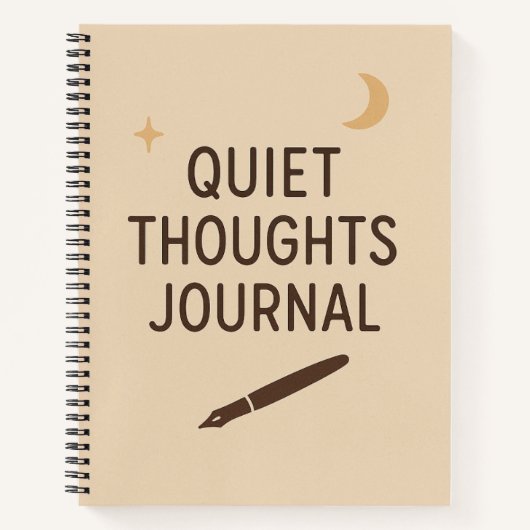 Quiet Thoughts Journal - ミニマル Notebook Cover ノートブック (正面)