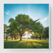 Quiet Time With a Big Tree  スクエア壁時計 (正面)