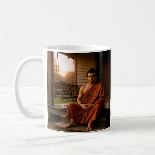Quiet Time With Buddha Mug コーヒーマグカップ (左)