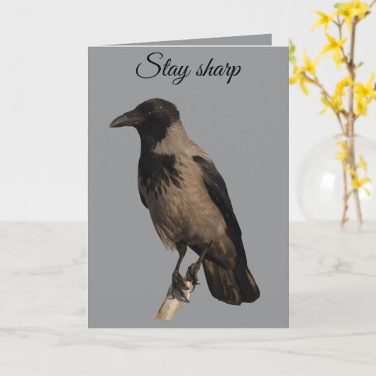 Quiet Watcher The Hooded Crow カード (黄色い花)