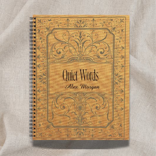 'Quiet Words' ベージュの花柄ジャーナルギフト 名入れ ノートブック