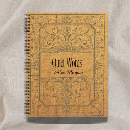 ' Quiet Words' Beige Floral Journal Gift with Name ノートブック