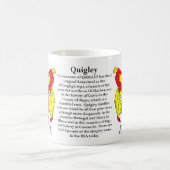 Quigley家族の紋章付き外衣 コーヒーマグカップ (中央)