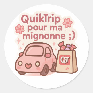 QuikTrip – Retro Kawaii Sticker for Roadtrip Lover ラウンドシール