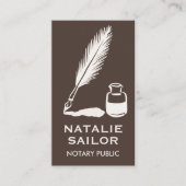 Quill Feather Ink Pen Logo 公証人 カスタムデザイン 名刺 (正面)