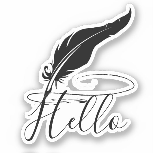 Quill pen hello シール (正面)