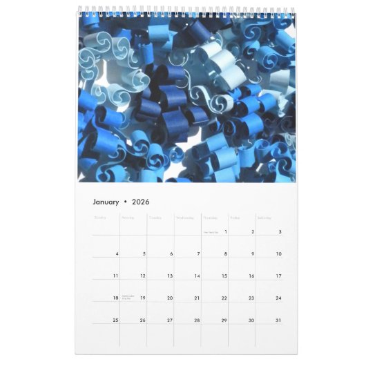 Quillingそれ! カレンダー (1月 2026)