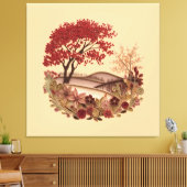 Quilling Design Countryside in Autumn キャンバスプリント (インサイチュ (リビング))