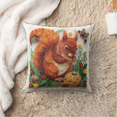 Quilling Effect Red Squirrel in Autumn クッション (ブランケット)