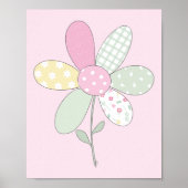 Quilt Art Print Set: Flower on Pink Background ポスター (正面)