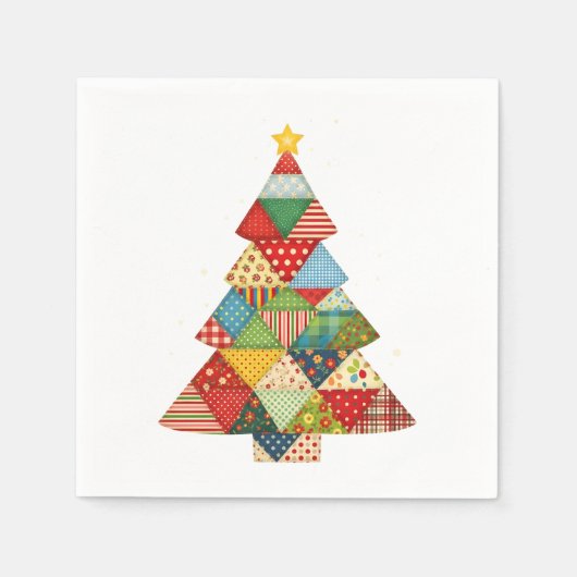 Quilt Christmas Tree Festive Quilt Lovers スタンダードカクテルナプキン (正面)