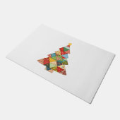 Quilt Christmas Tree Festive Quilt Lovers  ドアマット (アングル)