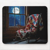 Quilt On a Rocking Chair In Moonlight マウスパッド (正面)