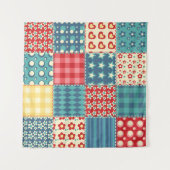 Quilt seamless pattern. Vintage patchwork backgrou タペストリー (正面(横))