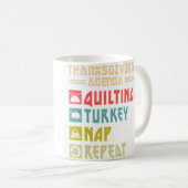 Quilt Turkey Nap Repeat Funny Quilting Thanksgivin コーヒーマグカップ (正面右)