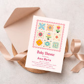 Quilted Baby Shower Invitation 招待状