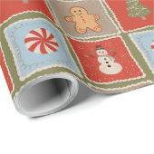 Quilted Christmas Tile Wallpaper ラッピングペーパー (ロールコーナー)