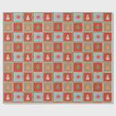 Quilted Christmas Tile Wallpaper ラッピングペーパー (フラット)