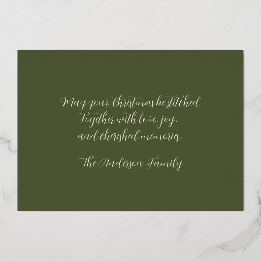 Quilted Design Nutcracker Christmas 箔シーズンカード (裏面)