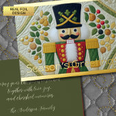 Quilted Design Nutcracker Christmas 箔シーズンカード