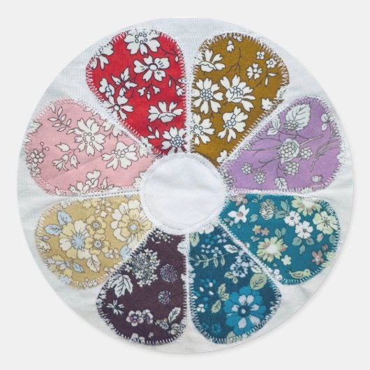 Quilted Dresden Sticker ラウンドシール (正面)