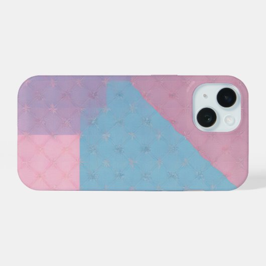 Quilted Pastel Geometric Phone Case iPhone 15ケース (裏面横)