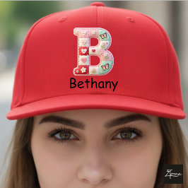 Quilted Patchwork Initial Letter B Nursery キャップ