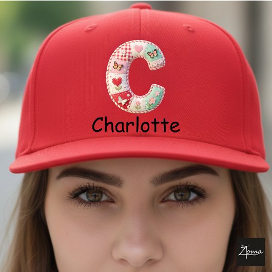 Quilted Patchwork Initial Letter C Nursery キャップ