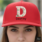 Quilted Patchwork Initial Letter D Nursery キャップ