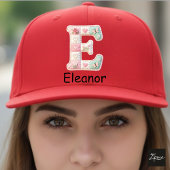 Quilted Patchwork Initial Letter E Nursery キャップ