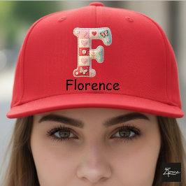 Quilted Patchwork Initial Letter F Nursery キャップ