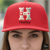 Quilted Patchwork Initial Letter H Nursery キャップ