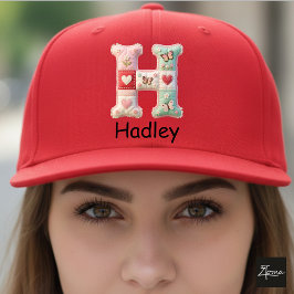 Quilted Patchwork Initial Letter H Nursery キャップ