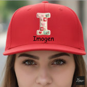 Quilted Patchwork Initial Letter I Nursery キャップ